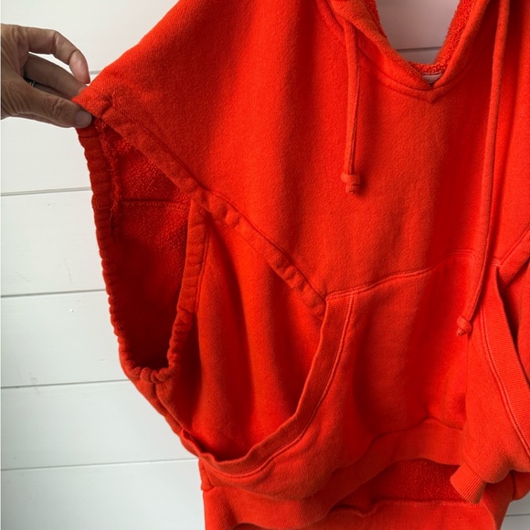 Anthropologie Akemi & Kin orange oversized short sleeve sweatshirt medium - Picture 2 of 5